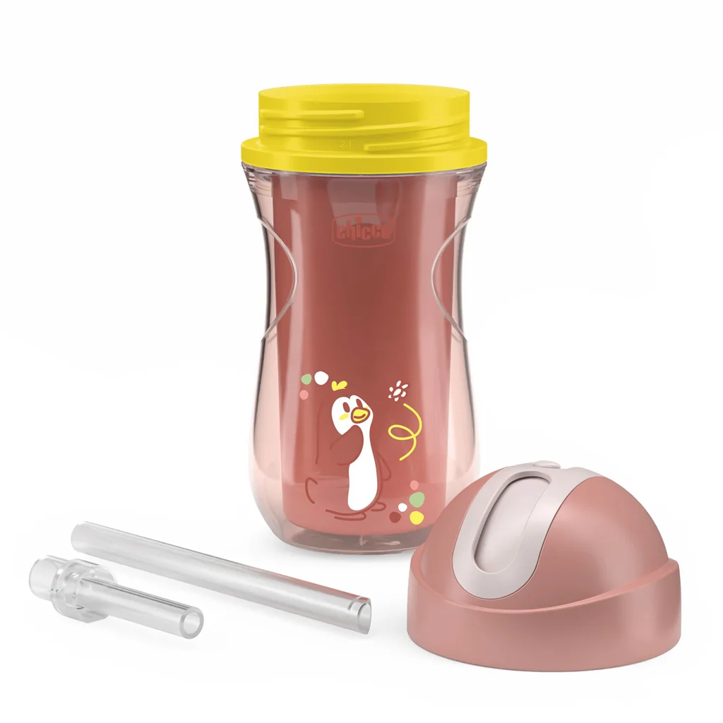 CHICCO Hrnček Sport termo so slamkou pink, 14m+ 1x1 ks