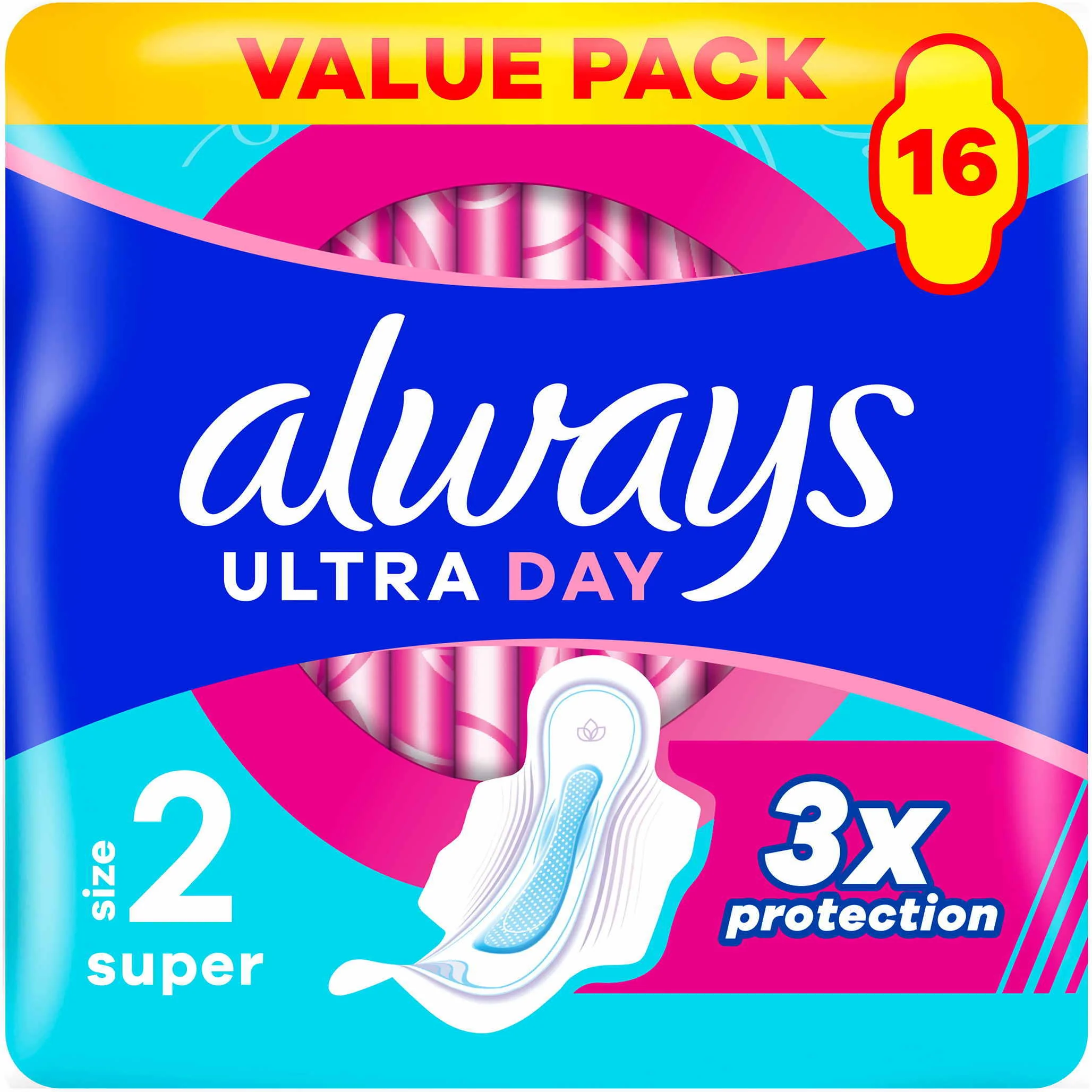 Always Ultra Day Super Hygienické Vložky s kridielkami 16ks, veľkosť 2 16 ks