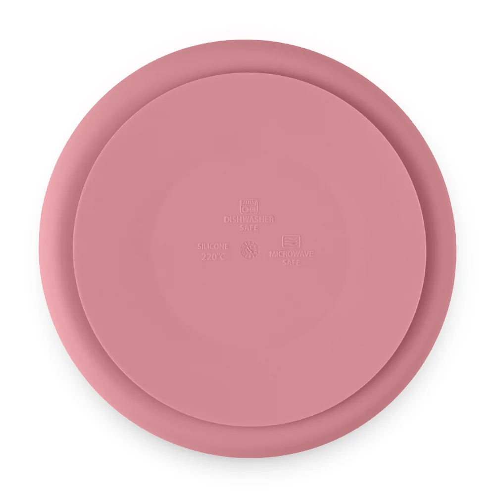 PETITE&MARS Tanierik silikónový deliaci okrúhly Take&Match Dusty Rose 6m+ 1×1 ks, silikónový tanierik