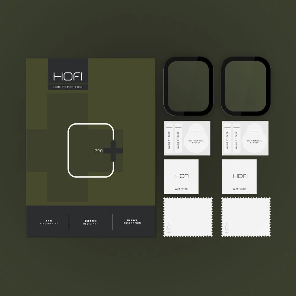 HOFI Glass Pro Watch 2x ochranné sklo na Apple Watch 10 (46 mm), čierne e