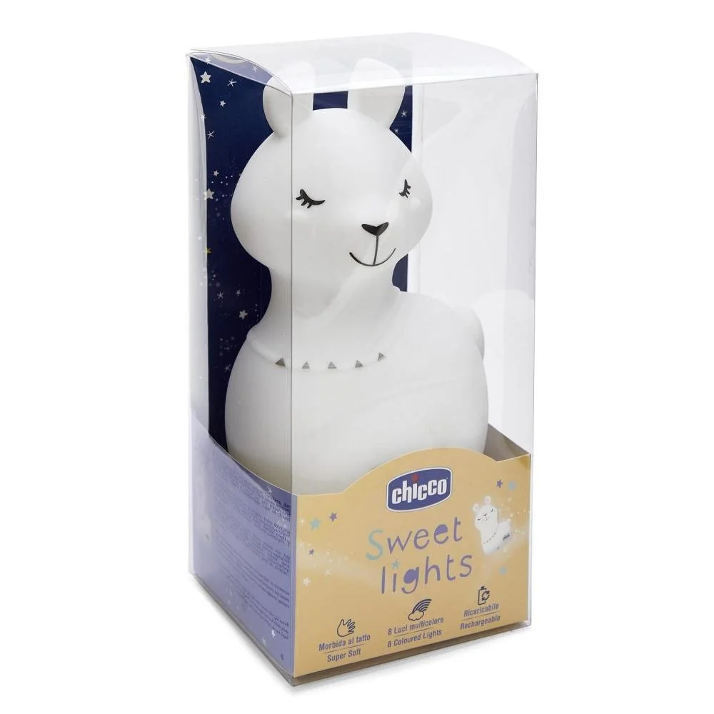 Chicco silikónové nočné svetielko Lama, USB nabíjateľné