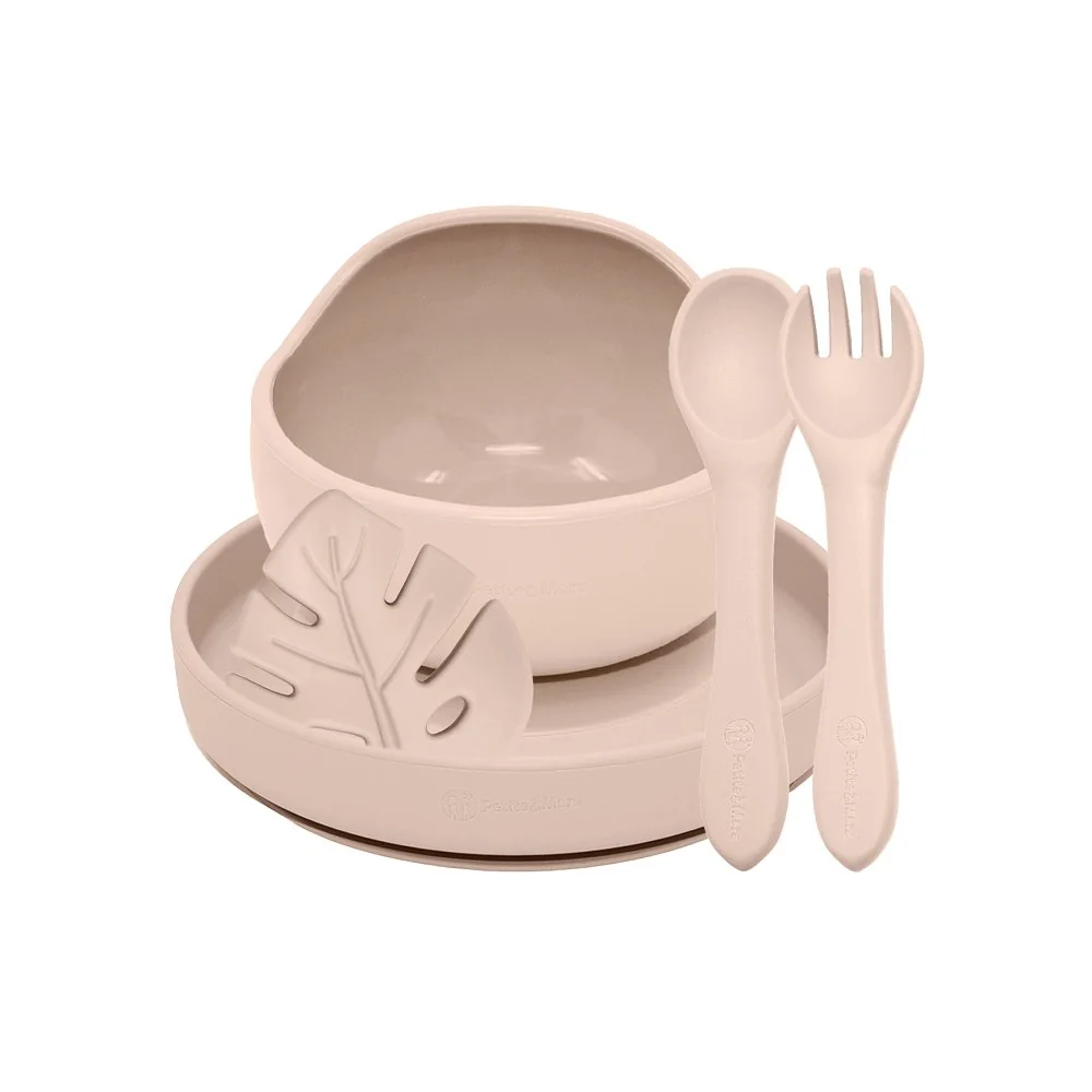 Set jedálenský silikónový TAKE&MATCH 4 ks Desert Sand 6m+