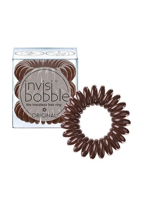 invisibobble® ORIGINAL Pretzel Brown 1×3 ks, špirálové gumičky do vlasov