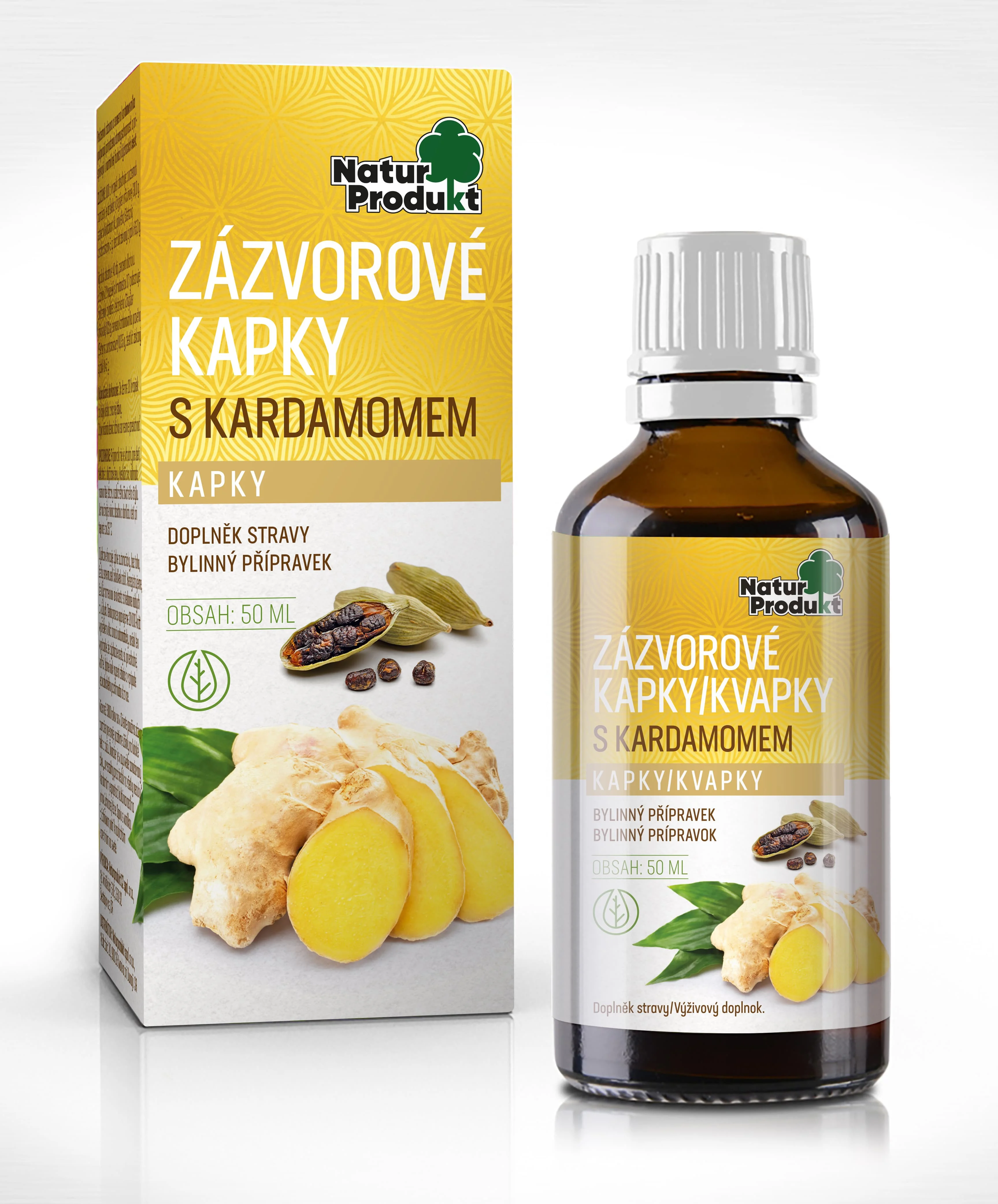 Naturprodukt Zázvorové kvapky s kardamómom 1×50 ml, kvapky