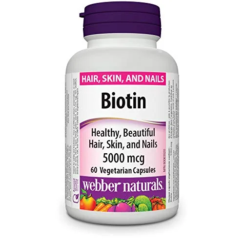 WEBBER NATURALS Biotin 5000 mcg 1×60 cps, výživový doplnok