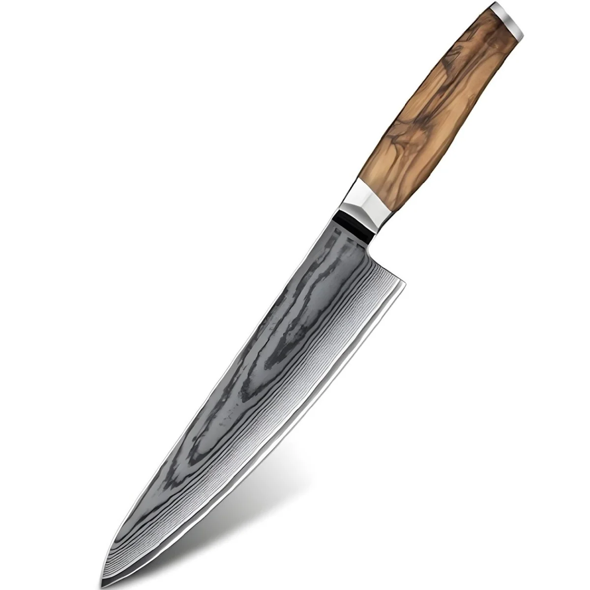 Damaškový kuchynský nôž Zenroku Chef/Hnedá, 1 x 34,5 cm
