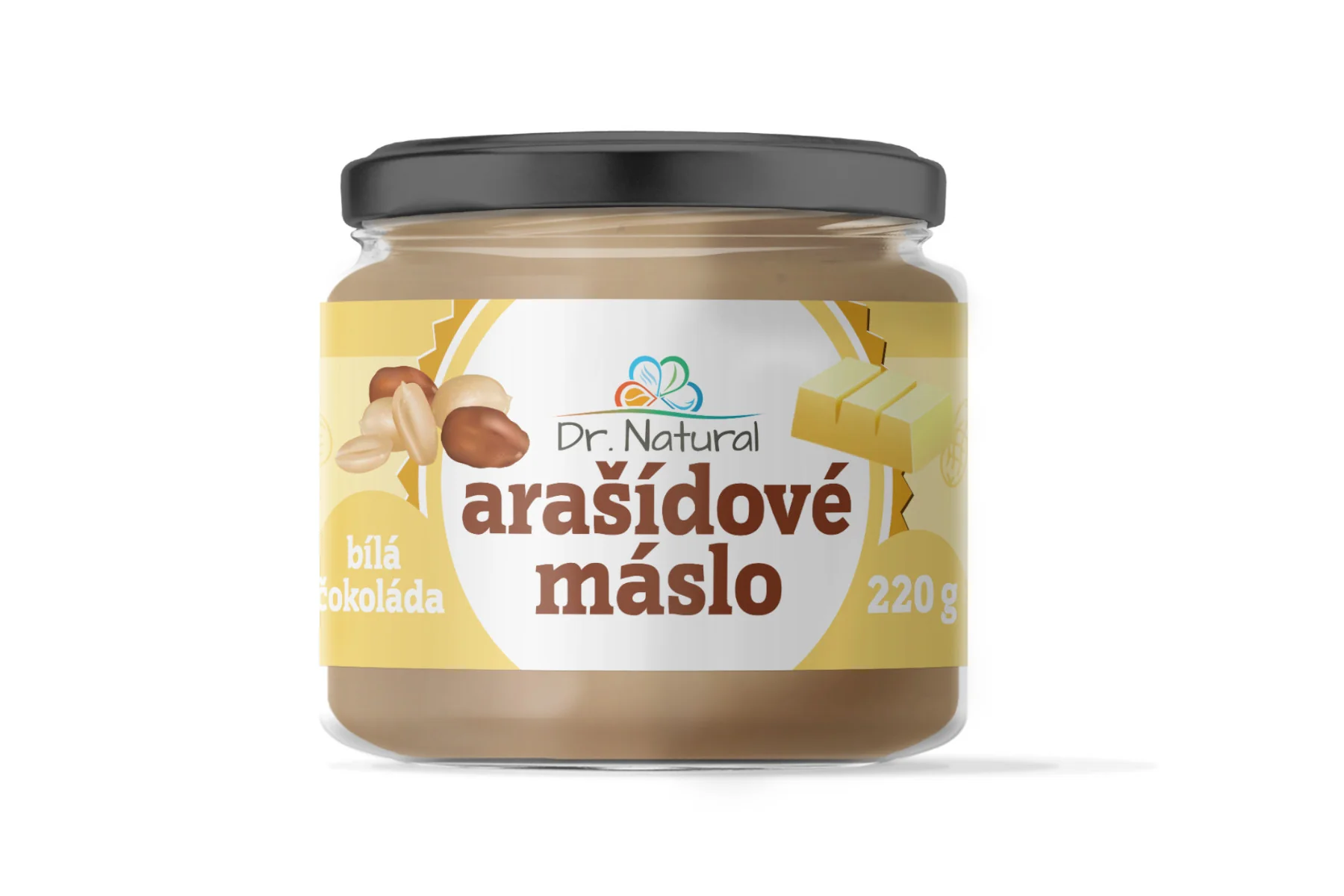 Dr.Natural Arašidový krém s bielou čokoládou 1×220 g, arašidový krém s bielou čokoládou
