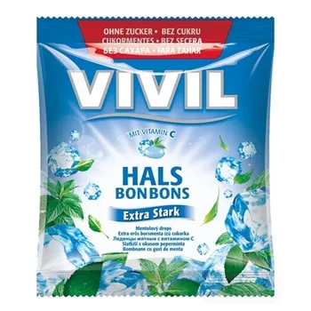 VIVIL BONBONS Extra Stark 1×60 g, drops mentolový s vitamínom C, bez cukru
