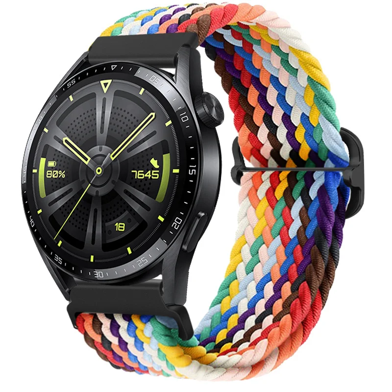 BStrap Elastic Nylon remienok na Huawei Watch GT2 Pro rainbow
