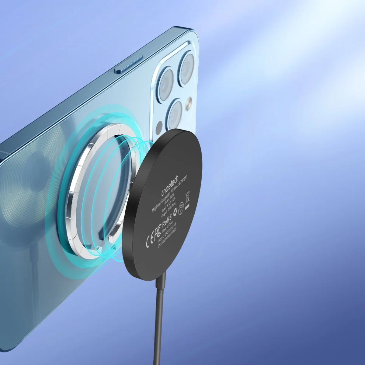 Choetech T518 MagSafe bezdrôtová nabíjačka 15W, čierna