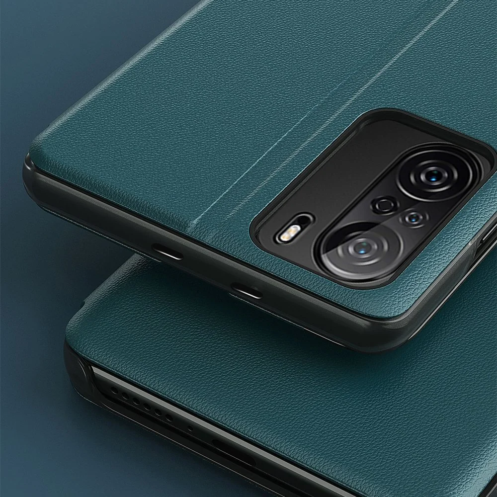 MG Eco Leather View knižkové puzdro na Xiaomi Redmi K40 / Poco F3 oranžové