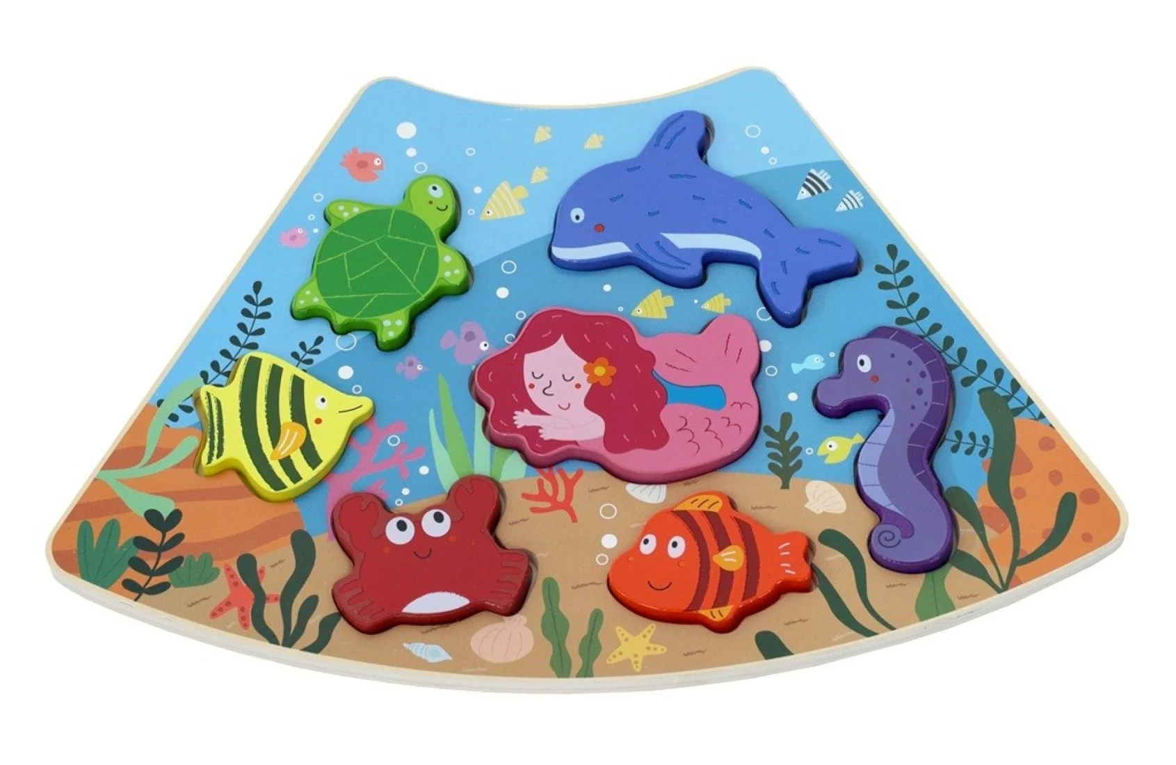 Drevené puzzle Kruh prepojiteľné 6 v 1, 42 dielkov