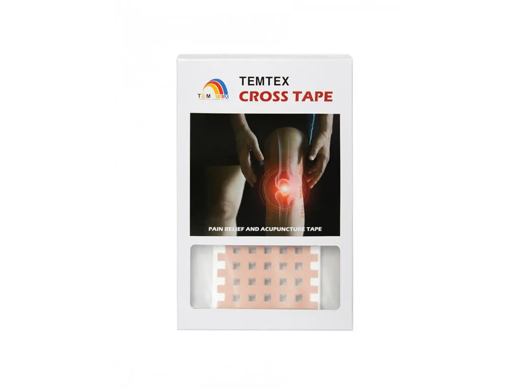 Temtex Cross tape, béžový 5,2 x 4,4 cm – 40 ks 1×1 ks, tejpovacia páska