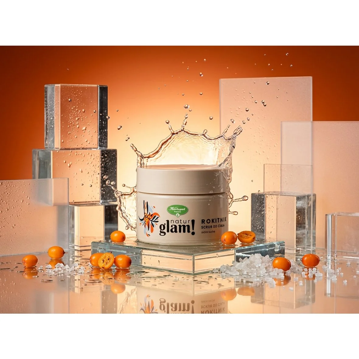 NaturGlam Rakytníkový telový peeling 300 ml