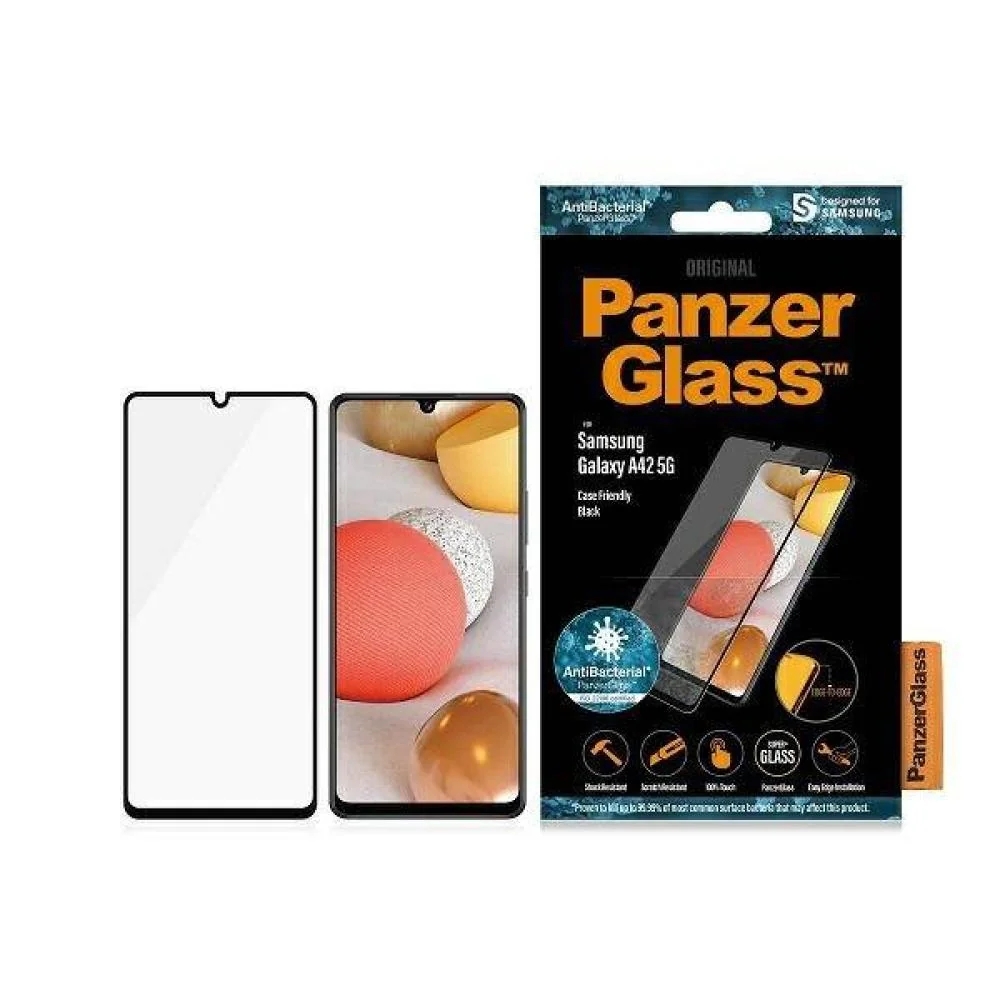 Tvrdené sklo pre Samsung Galaxy A42 5G - Čierna Edge-to-Edge ochrana