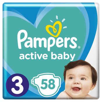 Pampers active baby 3 (6-10kg) 1×58 ks, veľkosť 3, detské plienky