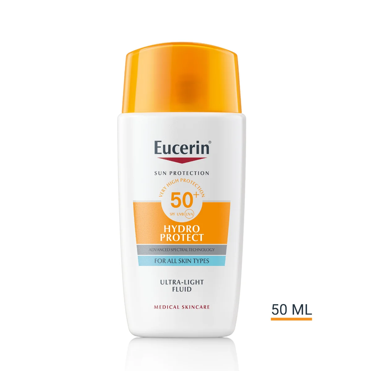 Eucerin SUN Ultra ľahký fluid na tvár HYDRO PROTECT SPF 50+ 1×50 ml, ochranná emulzia