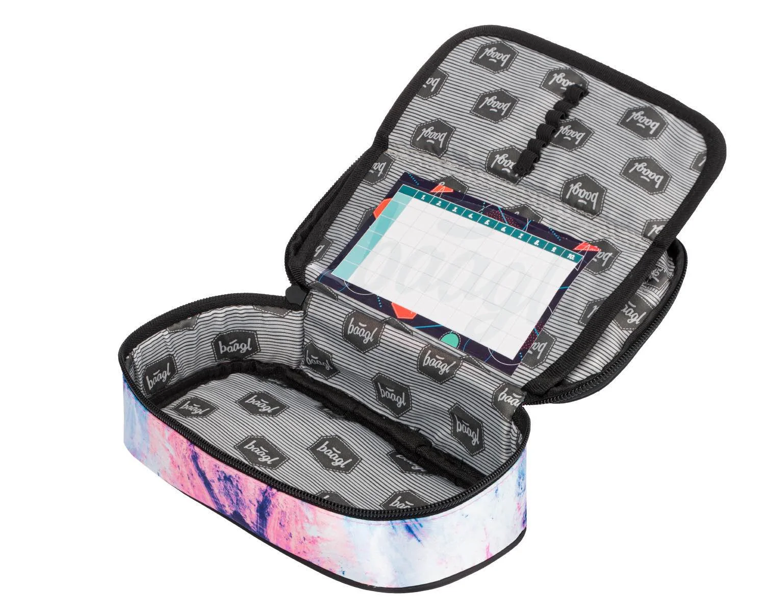 Baagl Školský peračník etui Abstract fialovo-ružový vzor Abstract