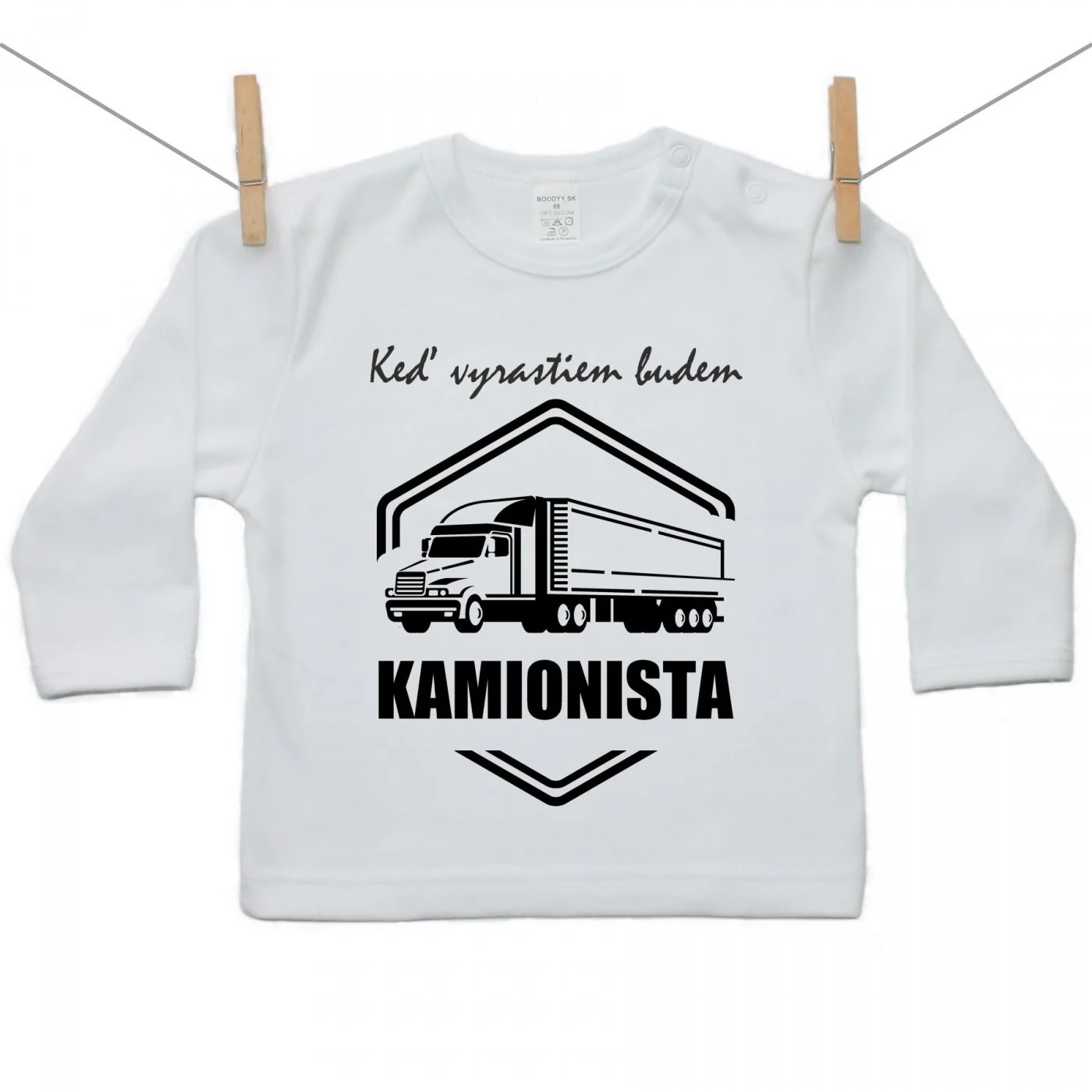 Boodyy Tričko s dlhým rukávom Keď vyrastiem budem kamionista Veľkosť: 92