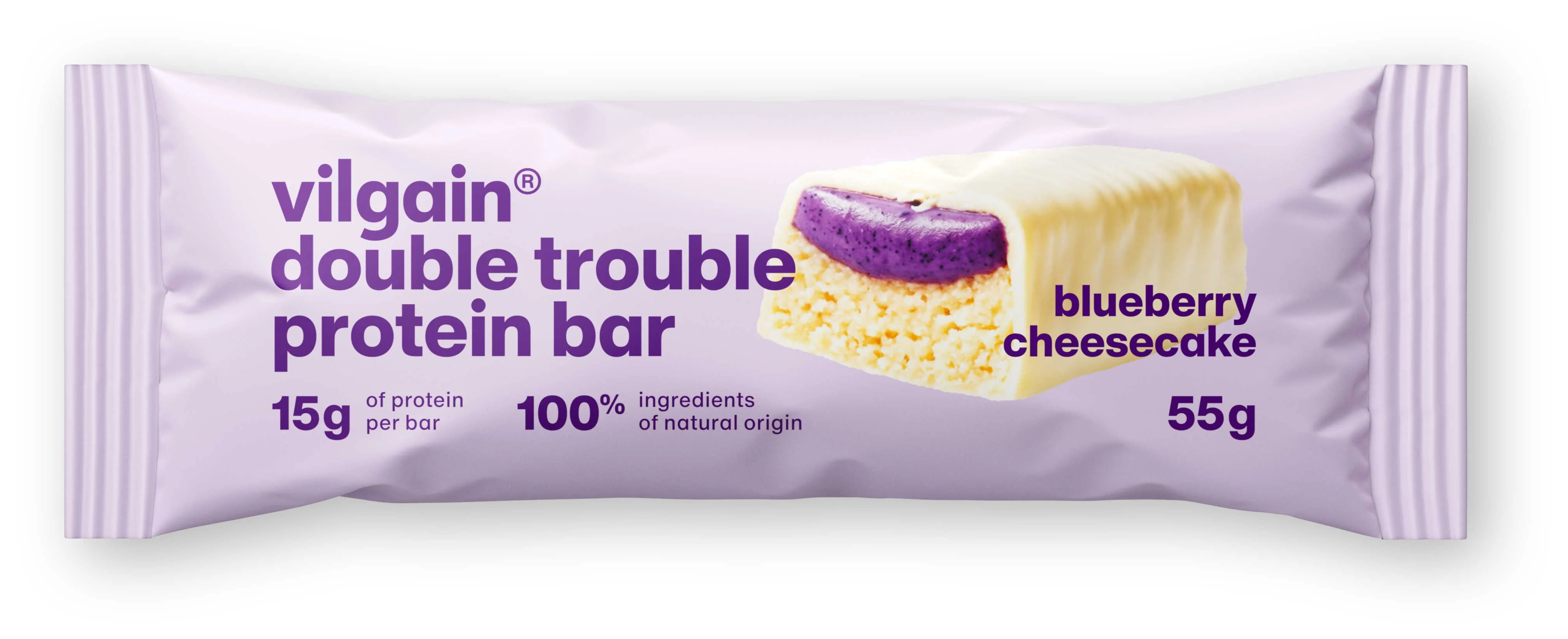 Vilgain Double Trouble Protein Bar čučoriedkový cheesecake 55 g