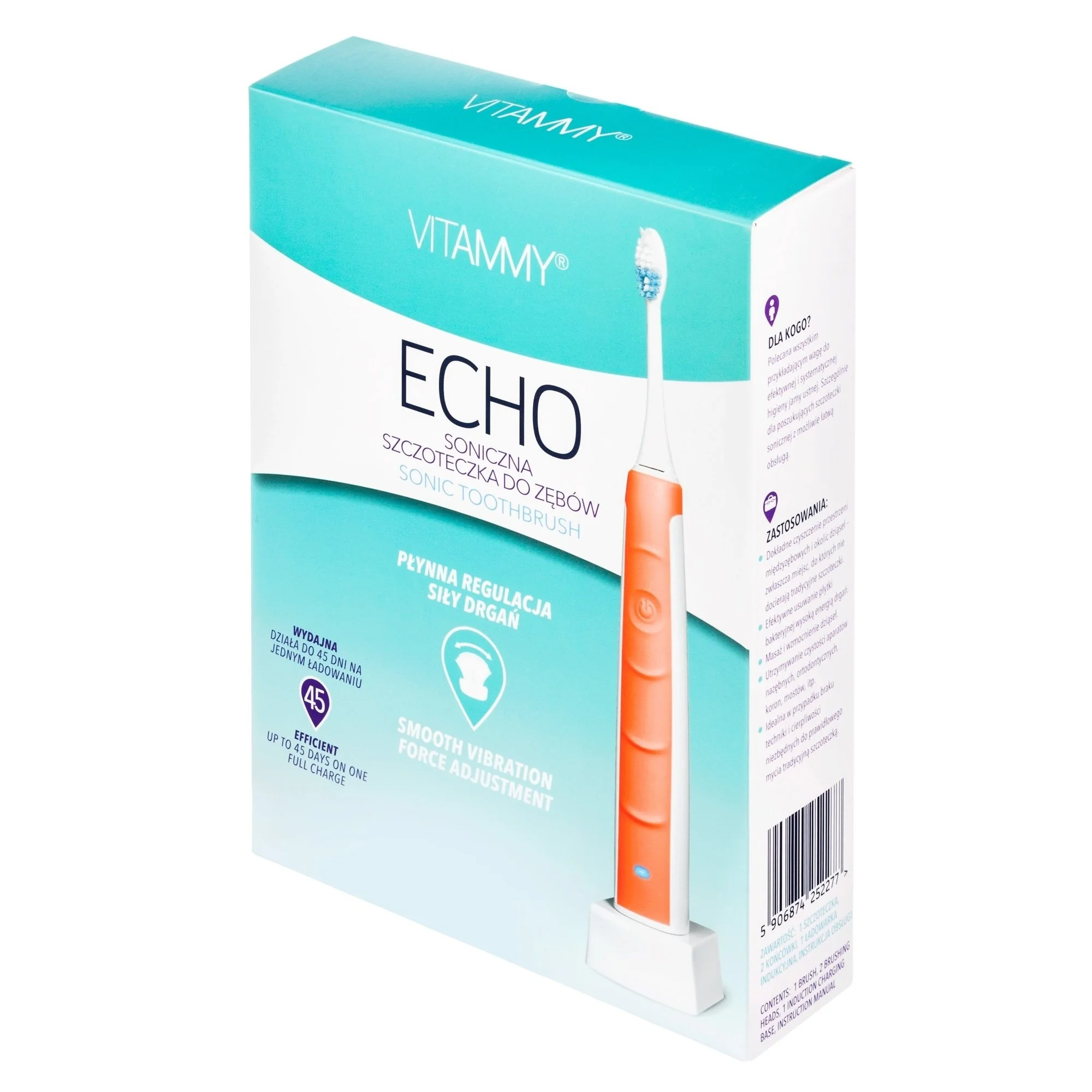 VITAMMY ECHO Sonická zubná kefka, koralová 