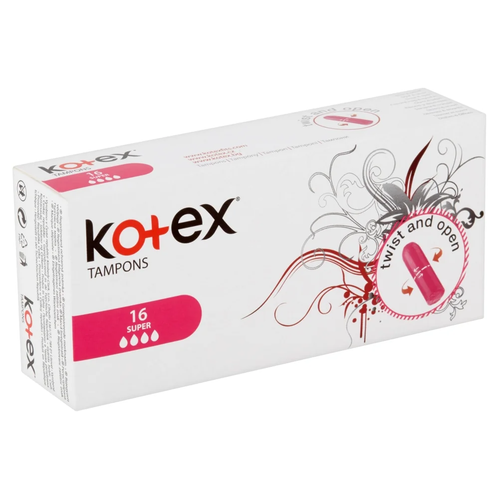 KOTEX tampóny Super 16 ks 1×16 ks, dámske tampóny