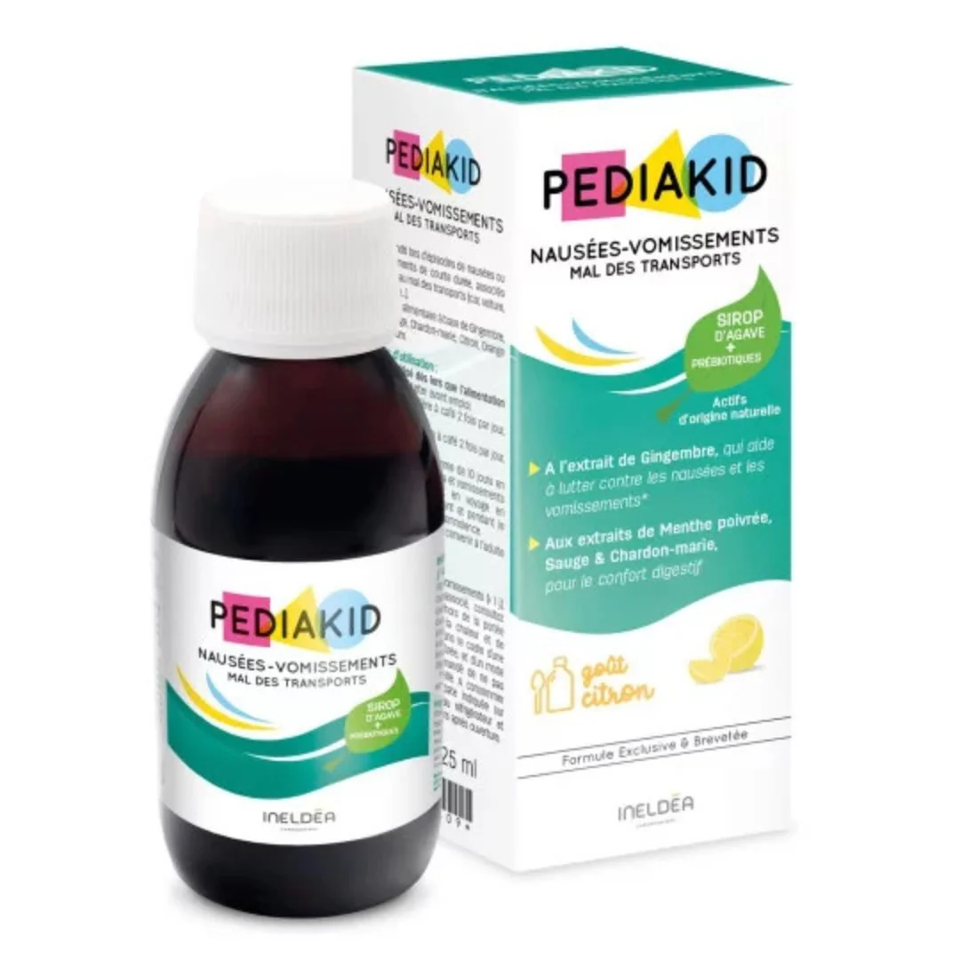 Pediakid Ľahké cestovanie – prírodný sirup pre deti na žalúdok citrónová príchuť, 125 ml