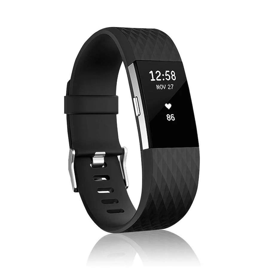 BStrap Silicone Diamond (Small) remienok na Fitbit Charge 2 black