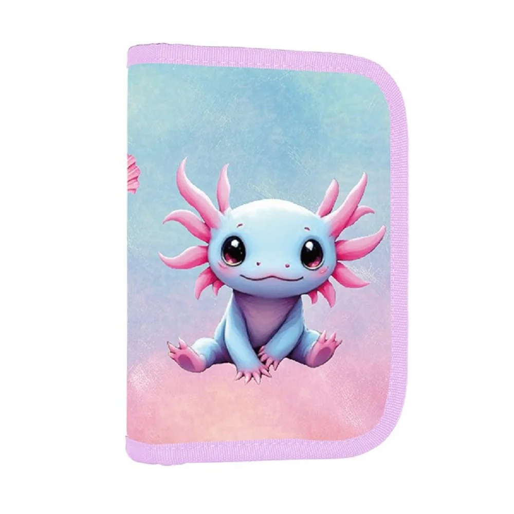 Jednopatrový peračník Axolotl, 2 chlopne ružový, školský