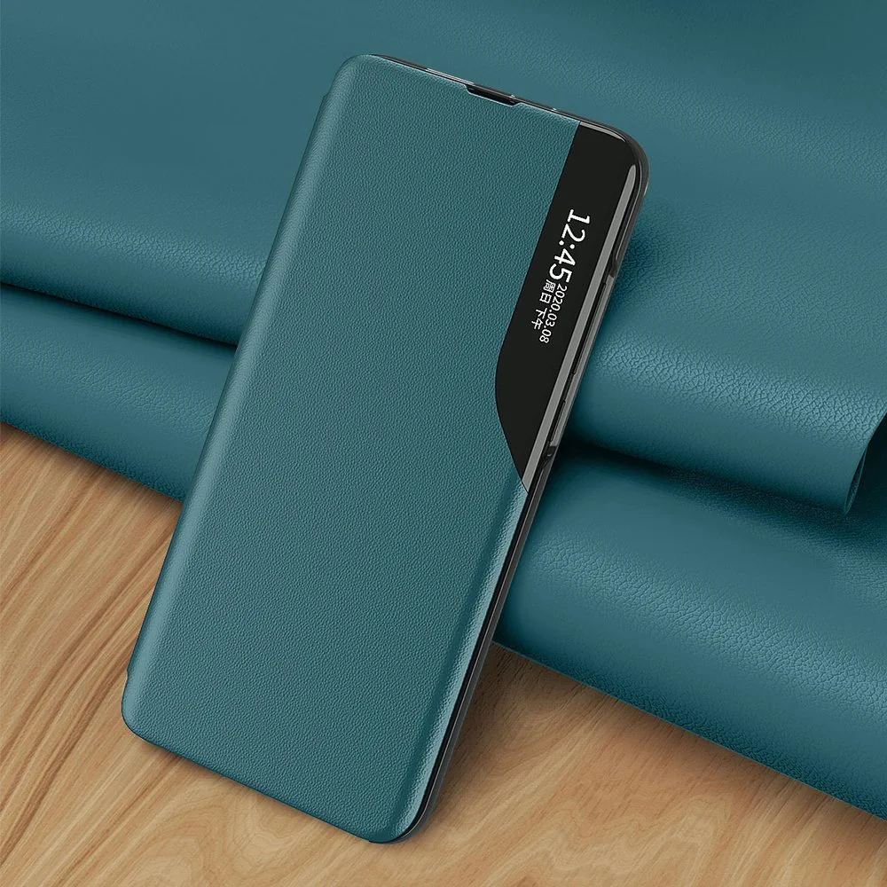 MG Eco Leather View knižkové puzdro na Samsung Galaxy A72, červené