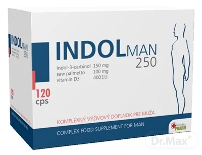 INDOL MAN 250 1×120 cps, výživový doplnok pre mužov