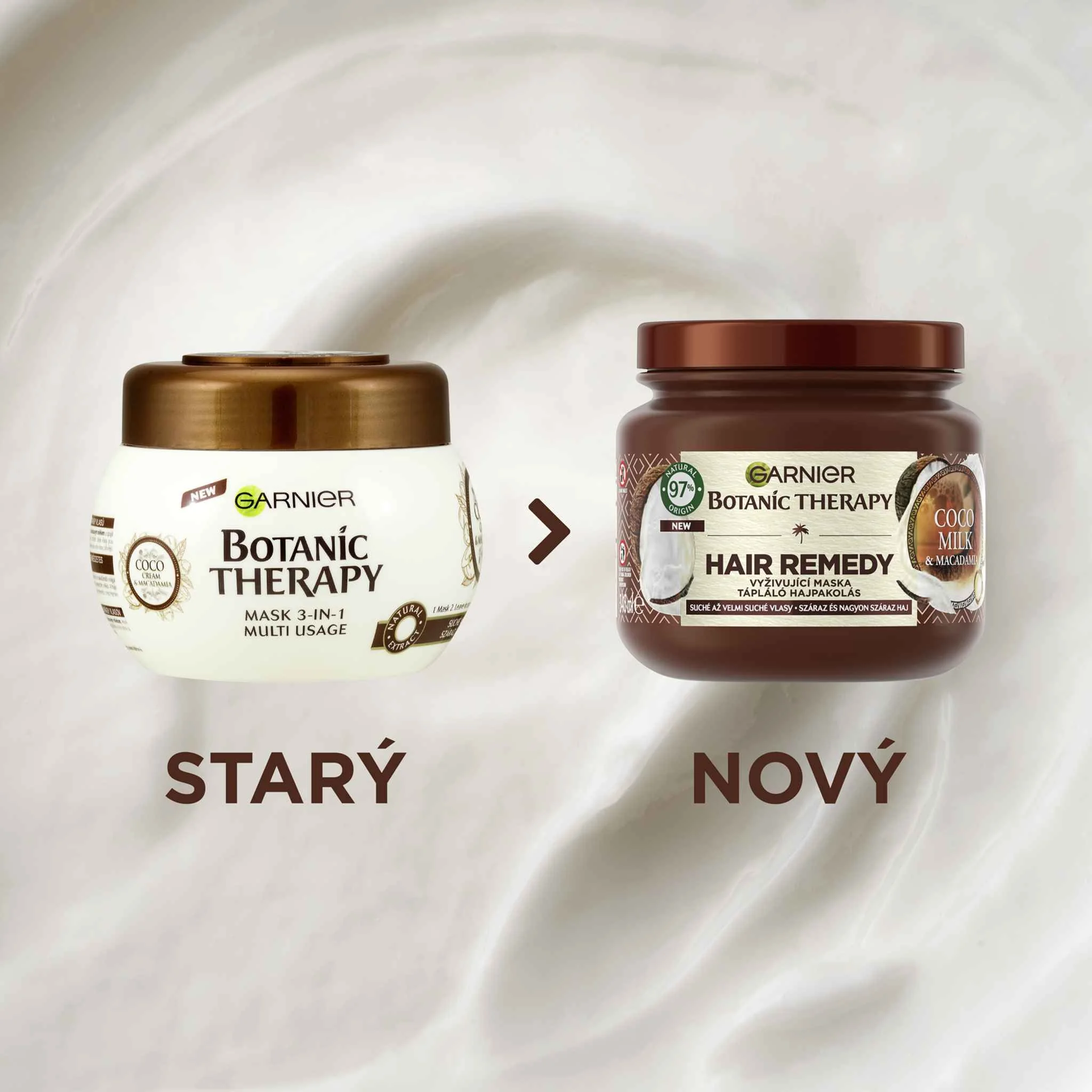 Garnier Botanic Therapy Hair Remedy Coco Milk Macadamia 1×340 ml, vyživujúca maska na suché vlasy 340 ml