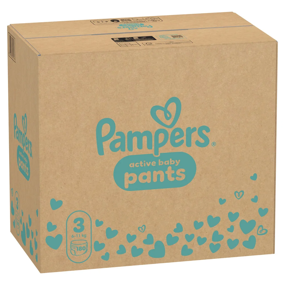 Pampers Active Baby plienkové nohavičky, veľkosť 3, 6kg-11kg 180 ks