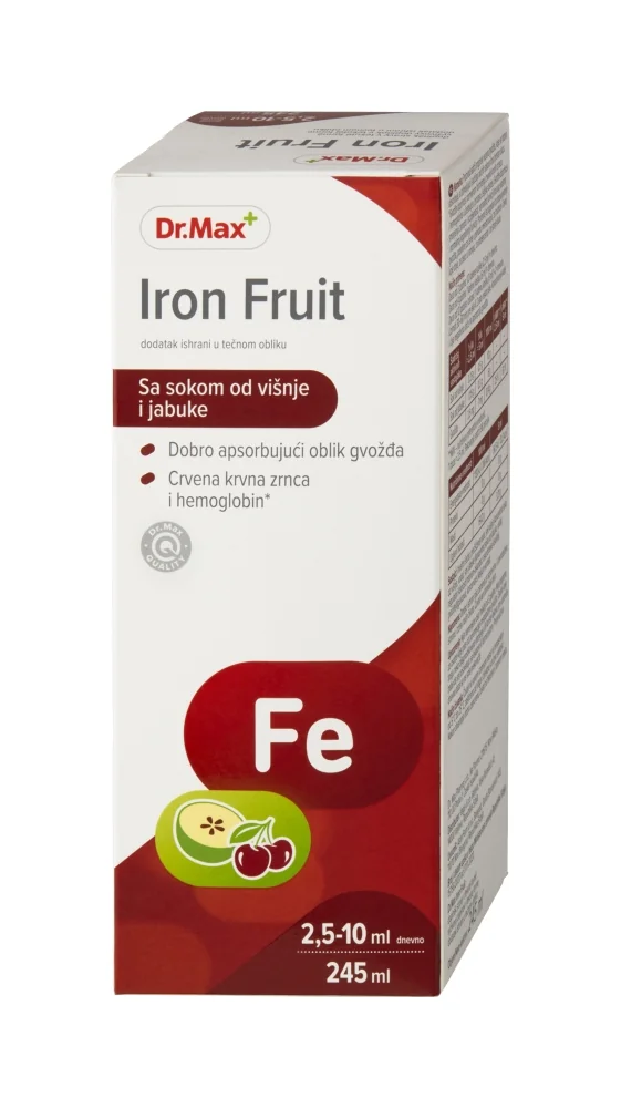 Dr. Max Iron Fruit 1×245 ml, sirup s obsahom železa
