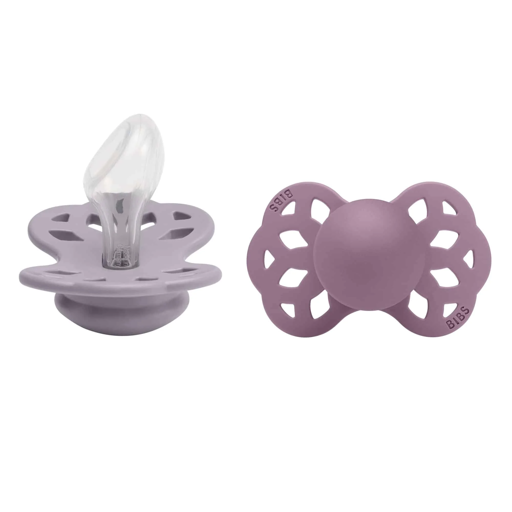 BIBS Infinity anatomické cumlíky zo silikónu 2ks veľkosť 2 - Fossil Grey / Mauve