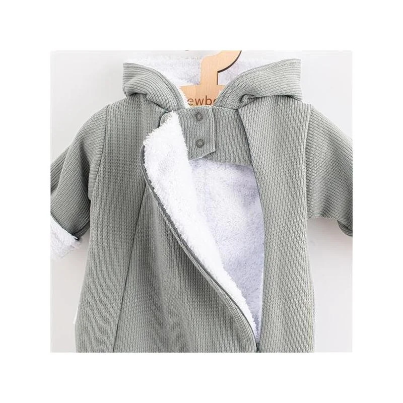 Dojčenská kombinéza s kapucňou New Baby Frosty grey 74 (6-9m),