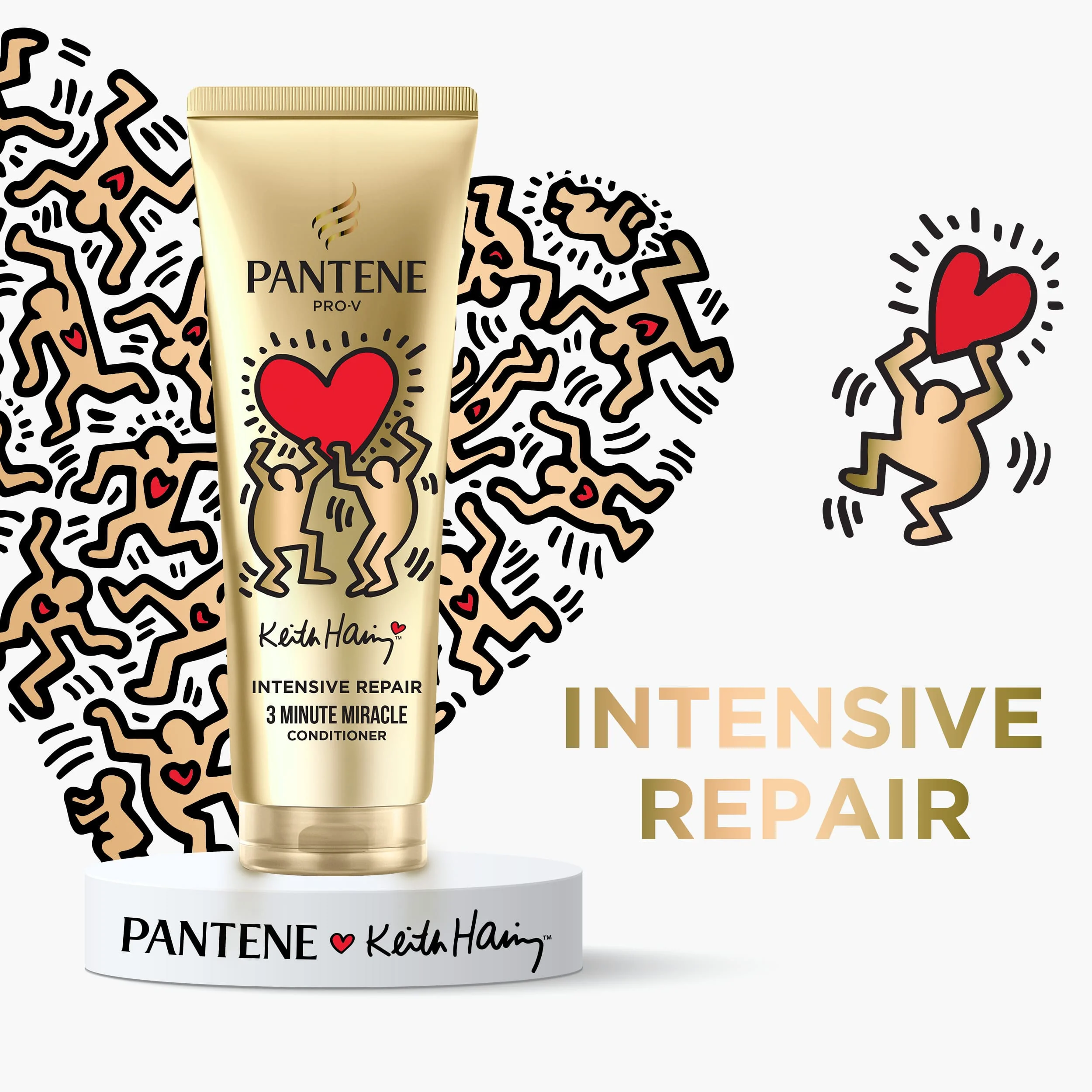 Xmass set Pantene Arist Edition Keith Haring Intensive Repair vlasový olej 100ml, maska na vlasy 300ml, šampón 250ml a kondicionér 220ml 1 set