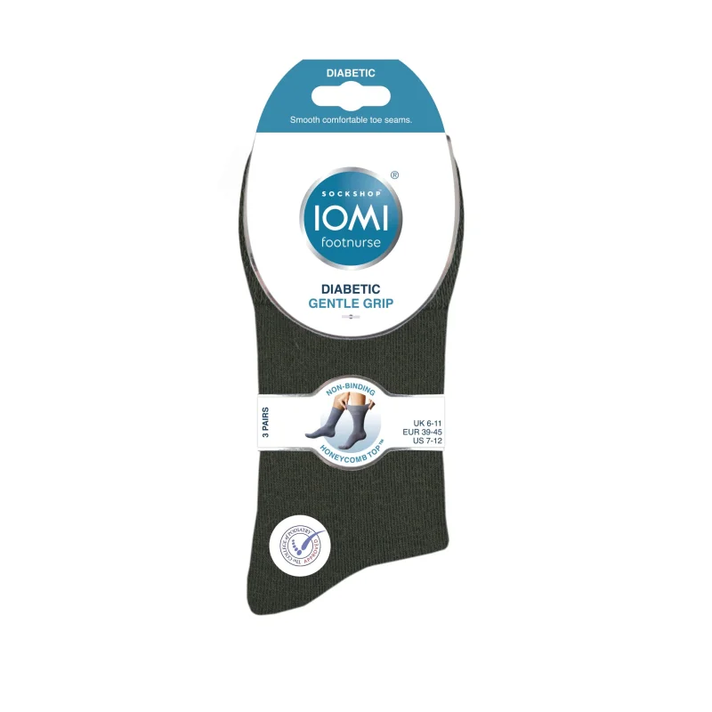 IOMI Gentle Grip pánske Diabetik ponožky OKROVO MODRO ZELENÝ mix