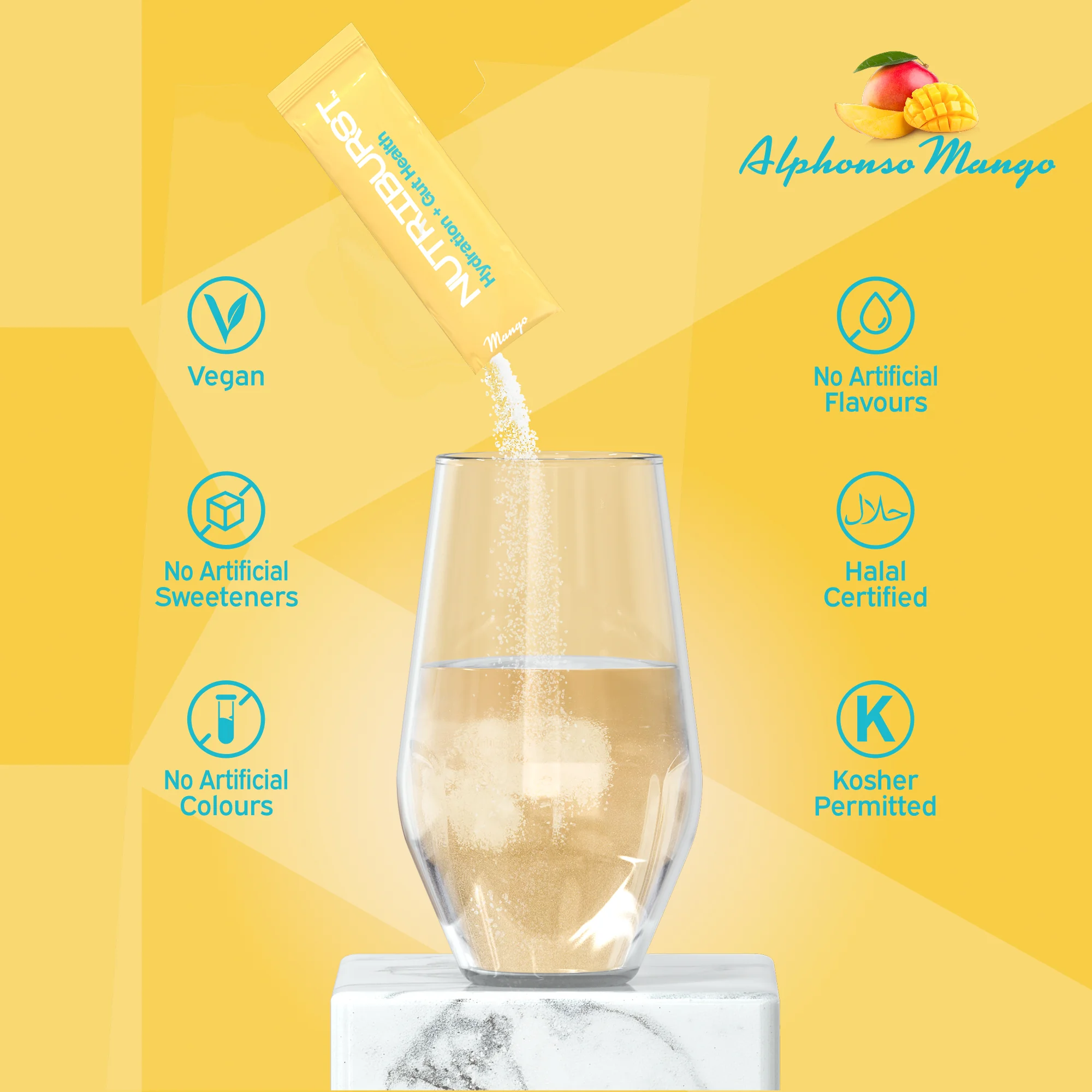 Nutriburst Elektrolyty Gut Health hydratačný nápoj 7 ks