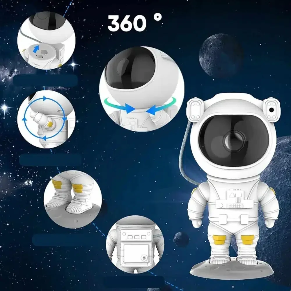 Livefy Astronaut projektor nočnej oblohy, biely