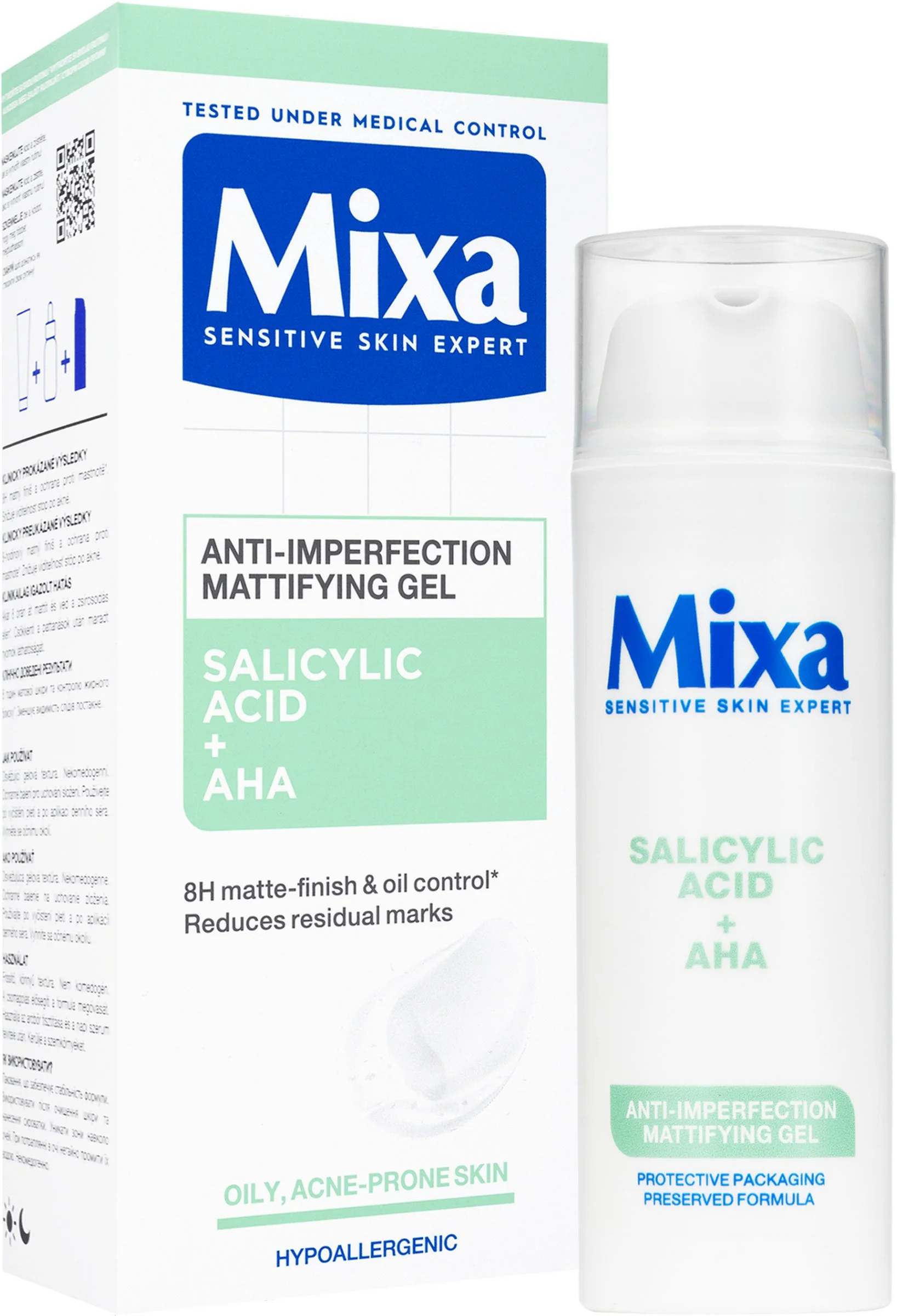 Mixa zmatňujúci krém 1×50 ml, zmatňujúci krém