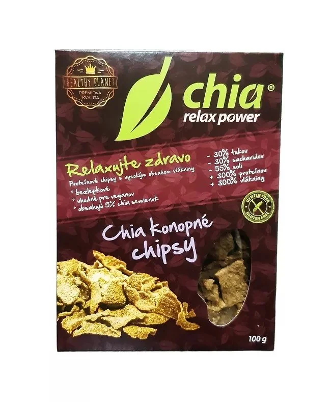 Healthy Planet Chia chipsy bezlepkové konopné 1×100g, bezlepkové čipsy