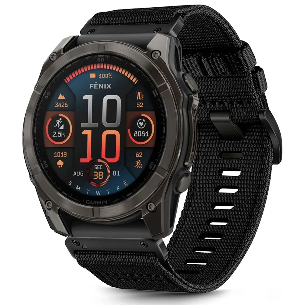 Tech-Protect Nylon Classic remienok na Garmin Fenix 5 / 6 / 6 Pro / 7 / 8 47mm / E, black