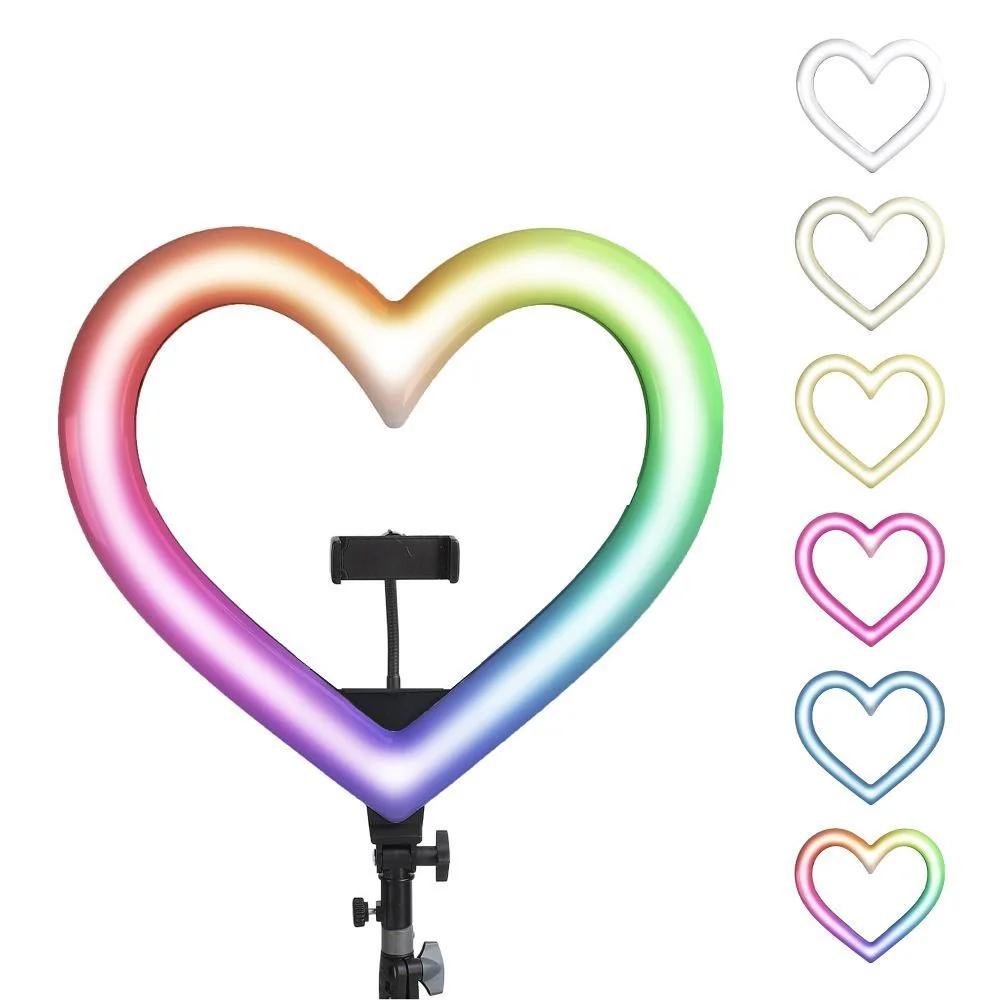 MG Heart Ring kruhové LED svetlo 10'' + statív 2.1 m, čierny