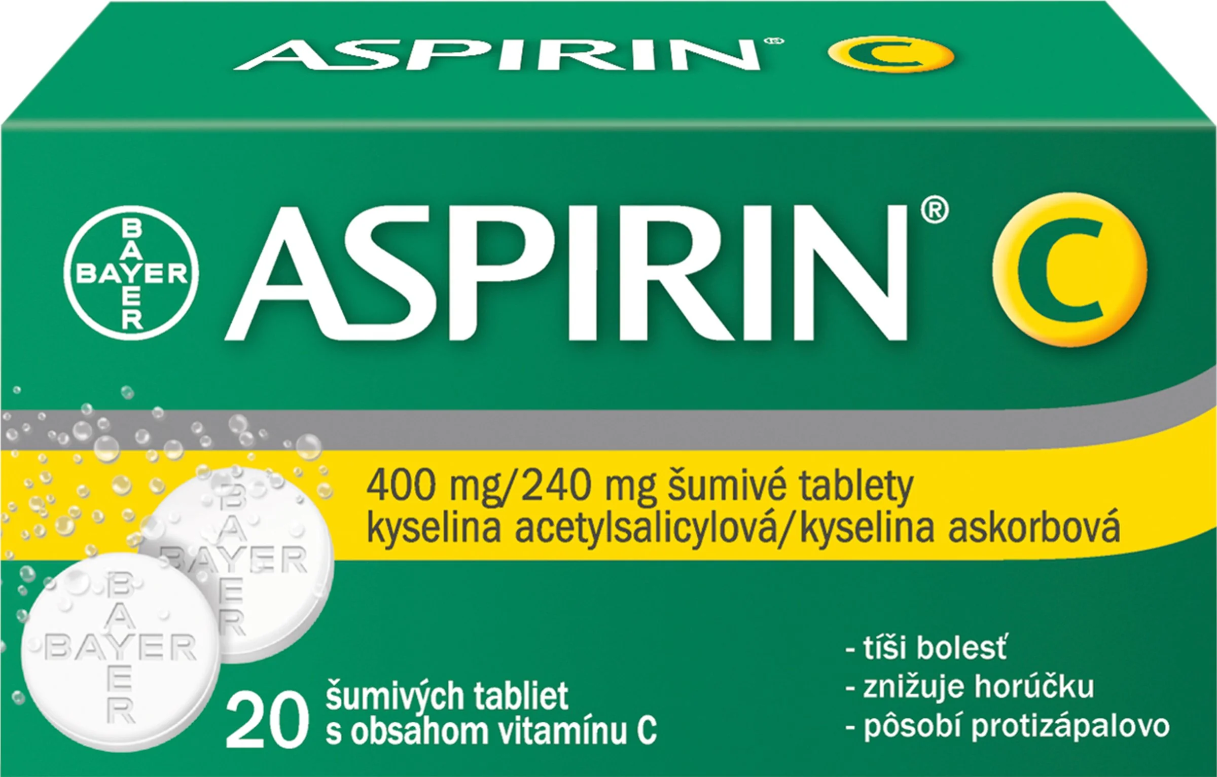 Aspirin C šumivé tablety 1×20 tbl, liek