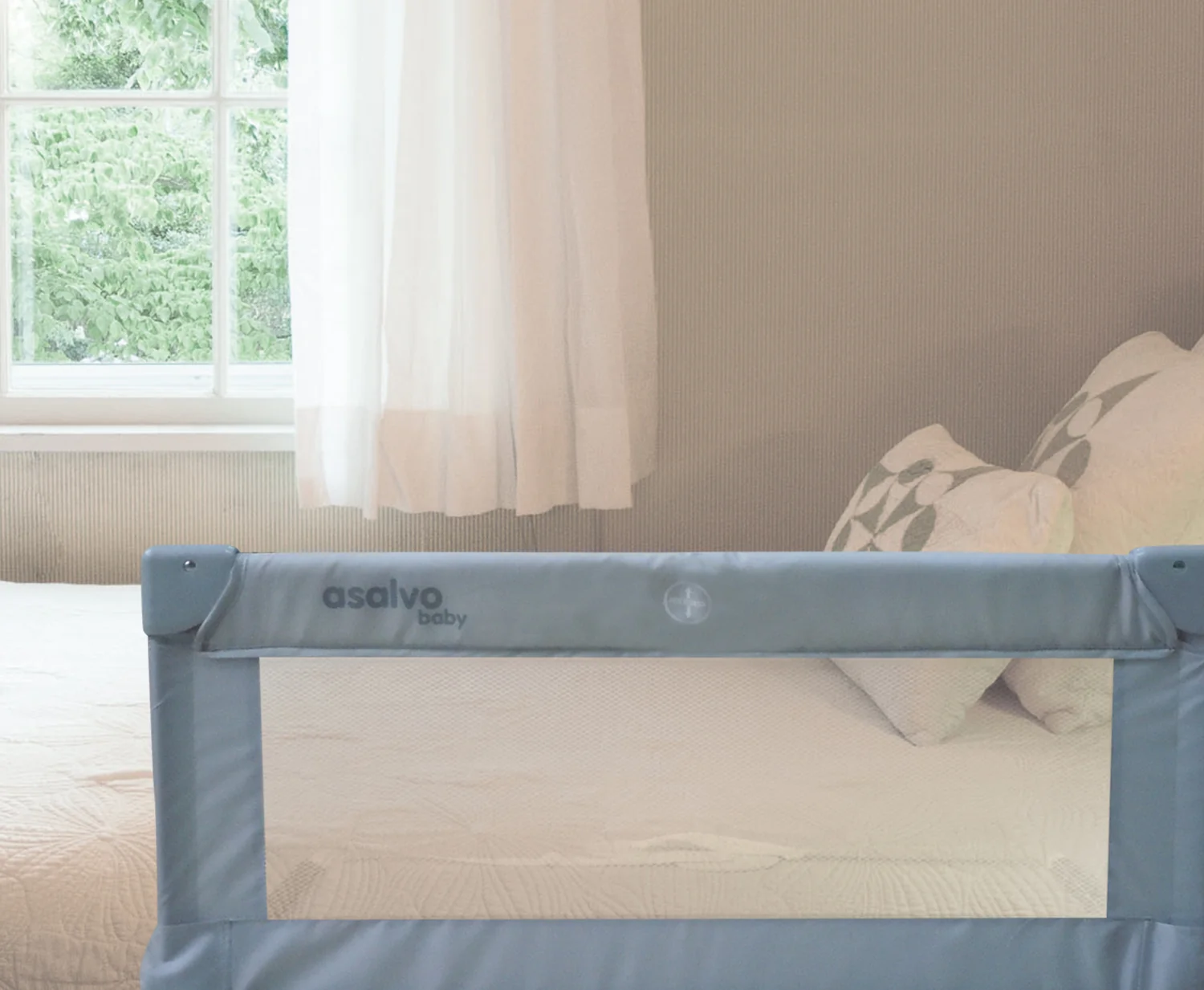 Asalvo zábrana na posteľ 90 cm sivá
