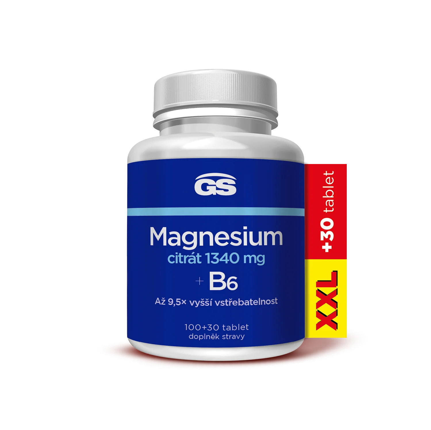 GS Magnesium citrát 1340 mg + B6 XXL 100+30 tbl