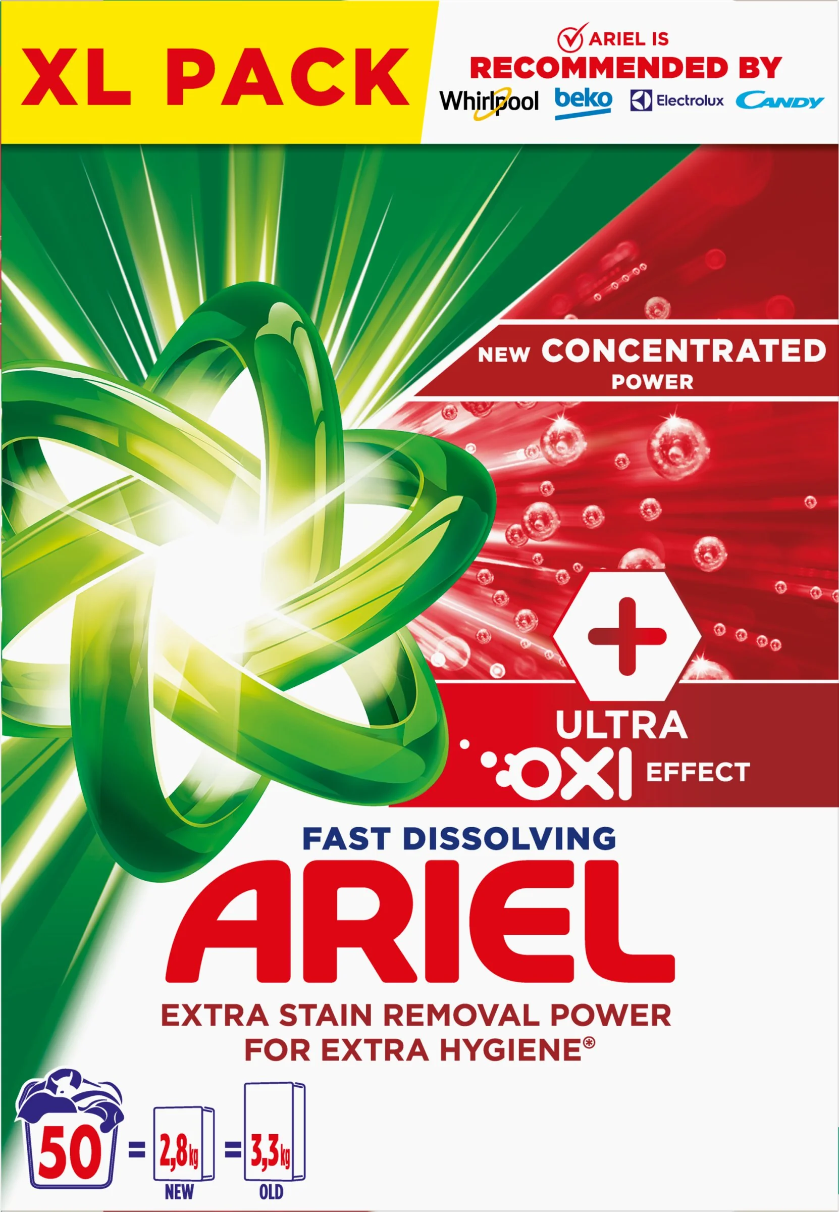 Ariel Prášok 2.75kg / 50PD Ultra Oxi Effect 1×2,75 kg, prášok na pranie