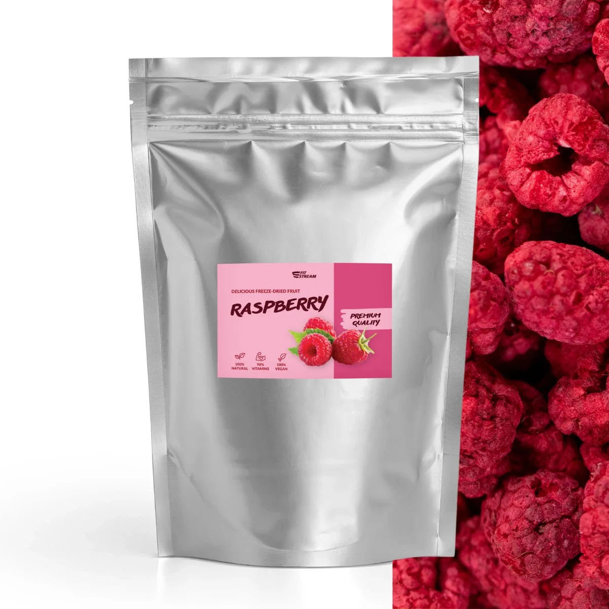 FitStream lyofilizované ovocie - Maliny 400 g 1×400 g, lyofilizované ovocie