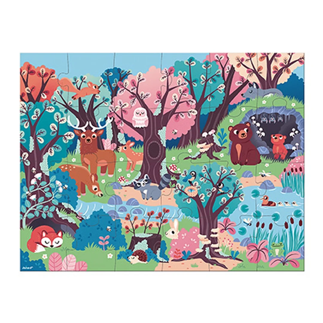 Janod Magické puzzle Les s baterkou 24 ks